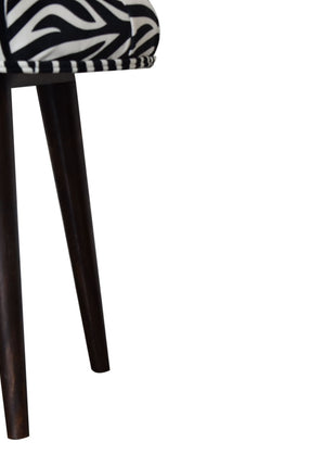 Zebra Print Deep Button Bench