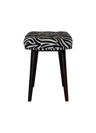 Zebra Print Deep Button Bench