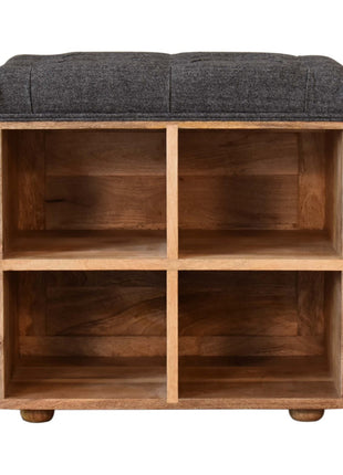Mini Black Shoe Storage Footstool