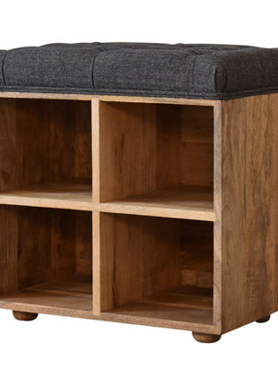 Mini Black Shoe Storage Footstool