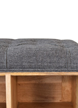 Mini Black Shoe Storage Footstool