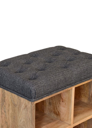 Mini Black Shoe Storage Footstool