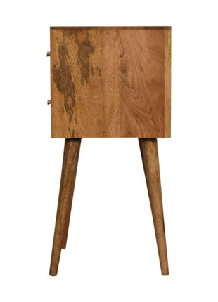 Mini Cube Carved 2 Drawer Bedside