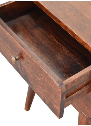 Curved Dark Walnut Bedside