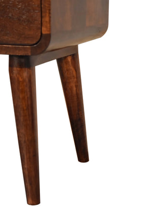 Curved Dark Walnut Bedside
