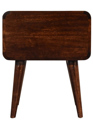 Curved Dark Walnut Bedside