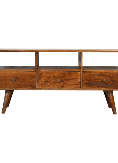 Chestnut Nordic 3 Drawer TV Unit