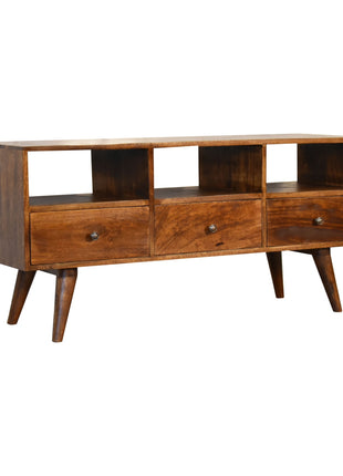 Chestnut Nordic 3 Drawer TV Unit