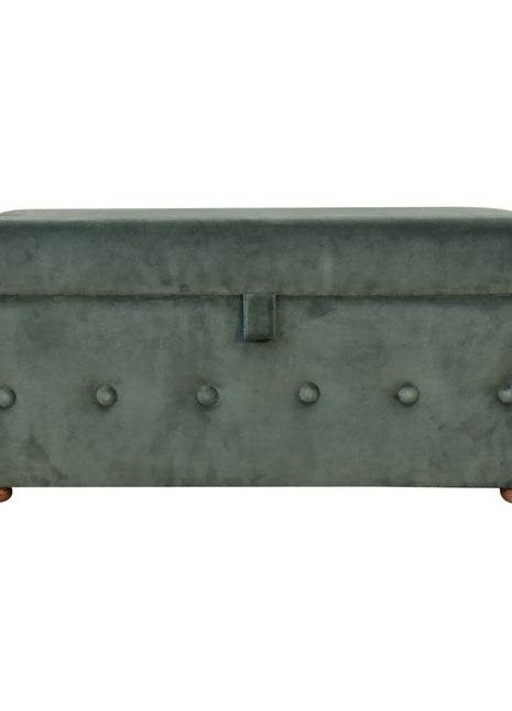 Emerald Velvet Lid-up Ottoman