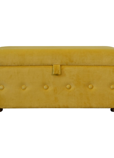 Mustard Velvet Lid-up Ottoman