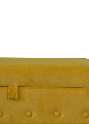 Mustard Velvet Lid-up Ottoman