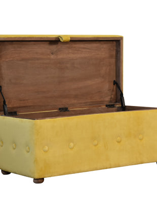 Mustard Velvet Lid-up Ottoman
