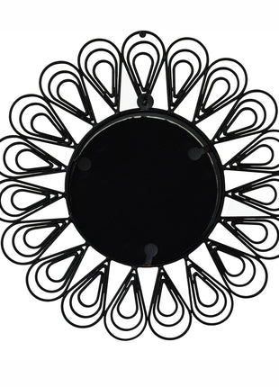 Black Coated Wired Flower Mirror