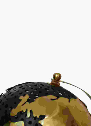 Schwarzer Globus mit goldenem Rahmen