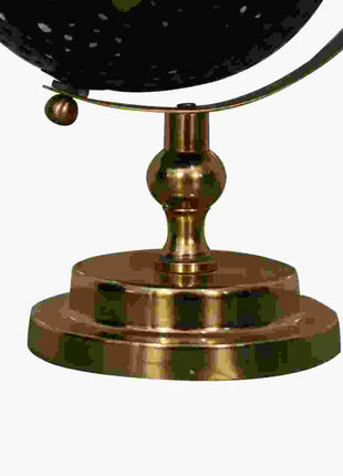 Schwarzer Globus mit goldenem Rahmen