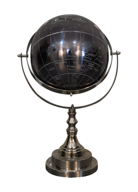 Black Globe with Chrome Frame