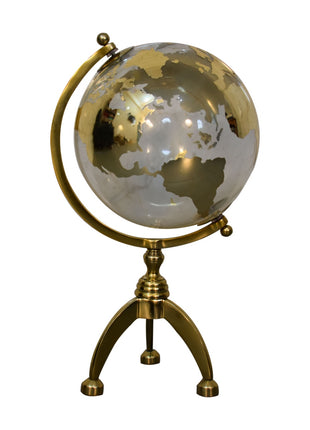 White Globe with Gold Frame