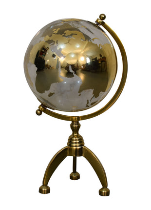 White Globe with Gold Frame
