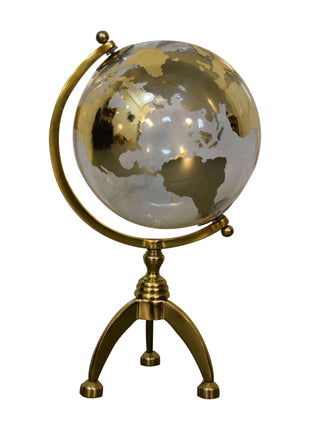 White Globe with Gold Frame