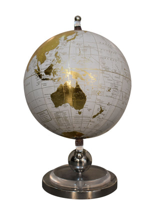 White Globe with Chrome Frame