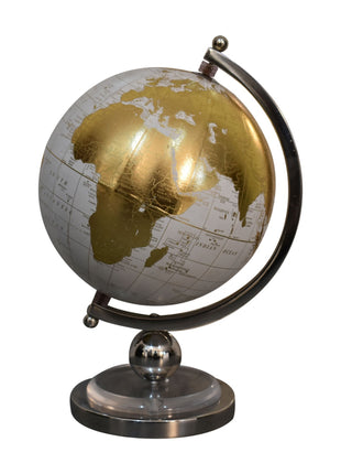 White Globe with Chrome Frame