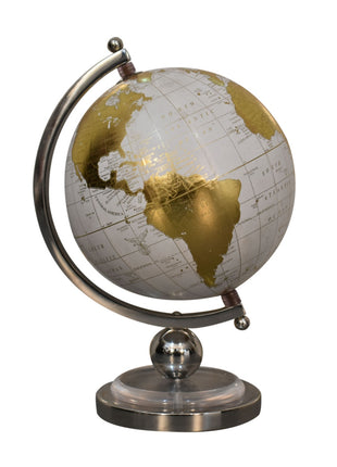 White Globe with Chrome Frame
