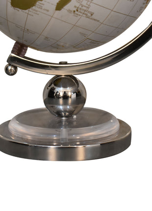 White Globe with Chrome Frame