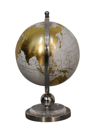 White Globe with Chrome Frame