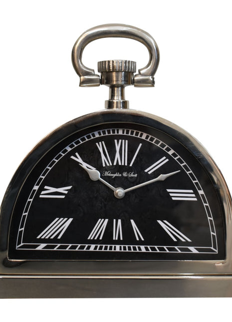 Black and Chrome Table Clock