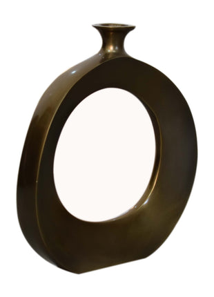 Round Vase in Nickle Antique