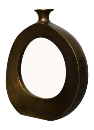 Round Vase in Nickle Antique