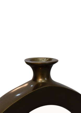 Round Vase in Nickle Antique