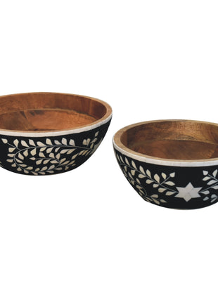 Floral Resin Inlay Bowl Set