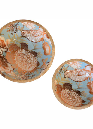 Floral Bird Bowl Set of 2