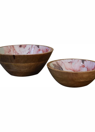 Pink Floral Bowl Set of 2