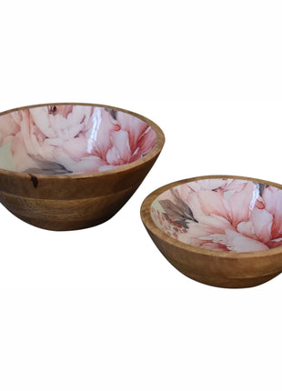 Pink Floral Bowl Set of 2