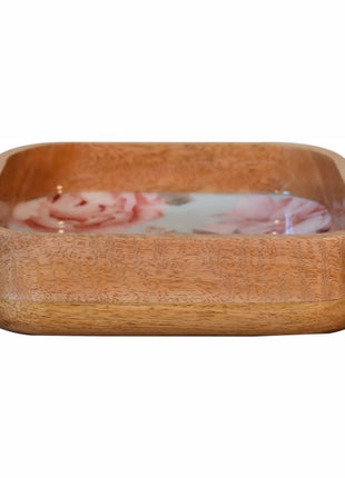 Pink Floral Square Bowl Set of 2