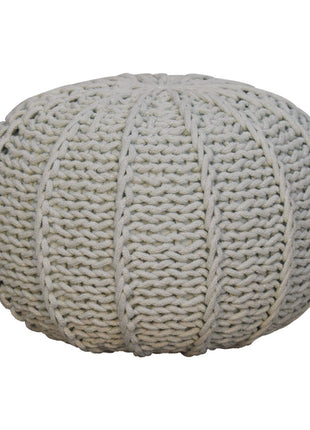 Grey Cable Pouffe
