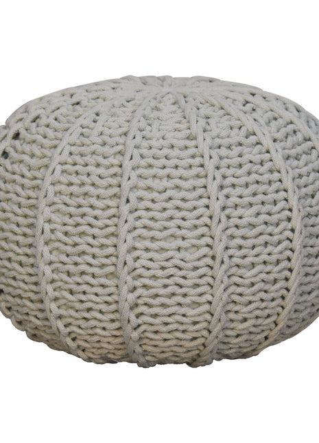 Grey Cable Pouffe