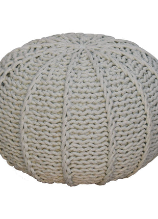 Grey Cable Pouffe