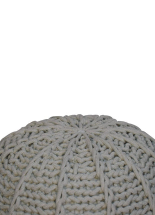 Grey Cable Pouffe