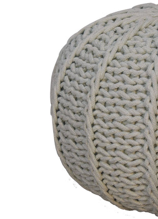Grey Cable Pouffe