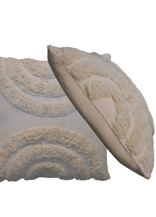Gewölbtes weißes Kissen-Set, 2 Stück