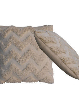 Cream Zig-zag Cushion Set of 2