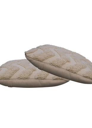 Cream Zig-zag Cushion Set of 2