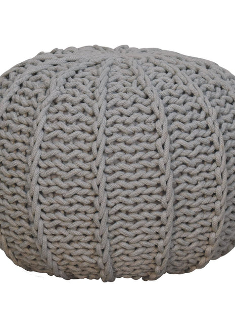 Grey Cable Pouffe