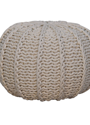 Cream Cable Pouffe