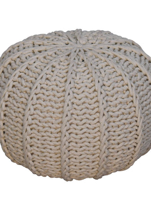 Cream Cable Pouffe