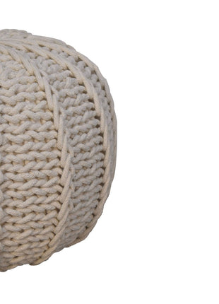 Cream Cable Pouffe