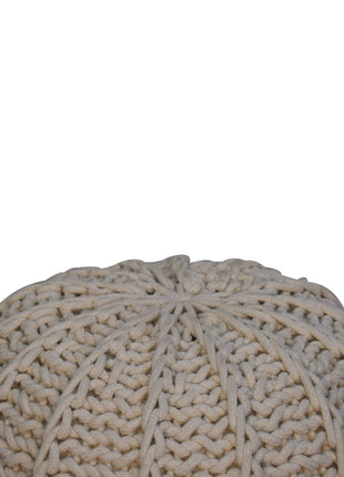 Cream Cable Pouffe